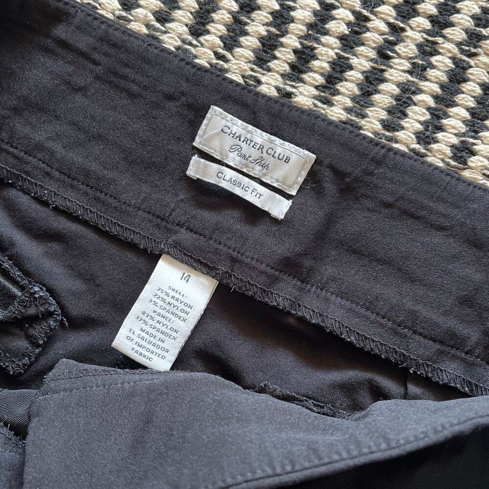 Charter Club Size 14 Classic Fit Black Pants Casual Pants - Picture 5 of 6